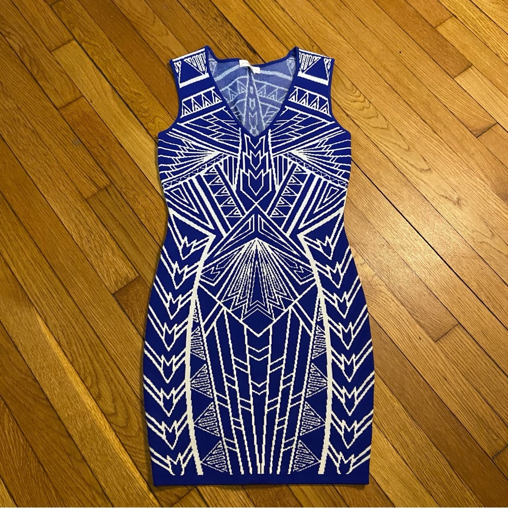 Women Mini Dress Blue/White Sz Med